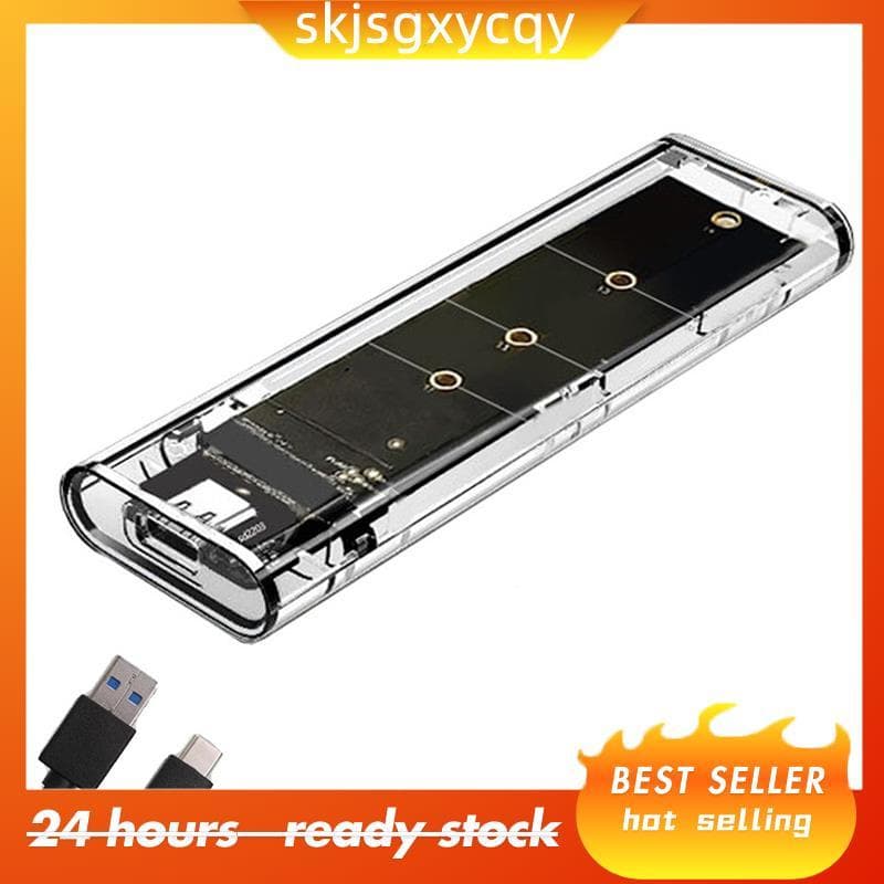 M . 2 NGFF SATA Protocolo Duplo SSD Caso Claro USB Tipo C 10Gbps PCI-E M2 Transparente Gabinete Externo Caixa De Disco R