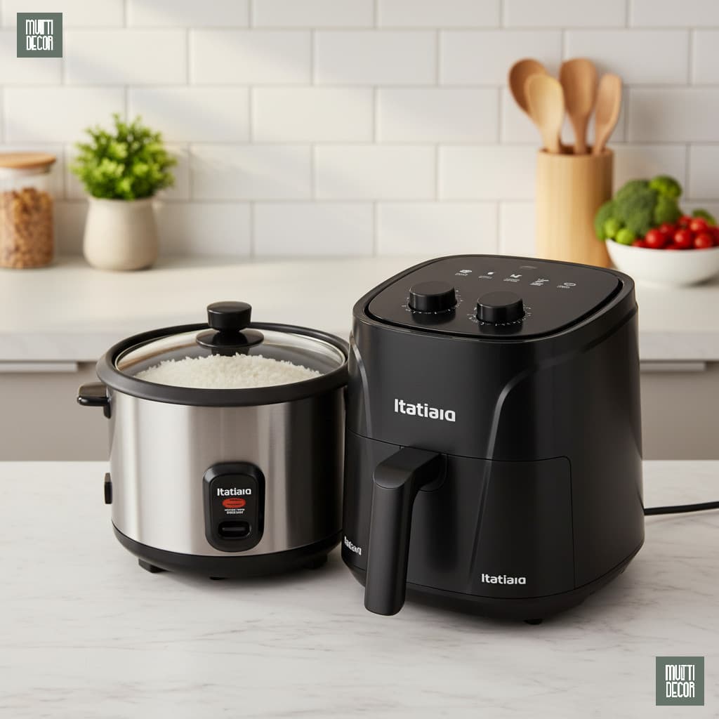 Kit Multt Decor🍚🍟 Air Fryer 4L + Panela de Arroz Itatiaia – Kit Completo para o Dia a Dia Moderno!
