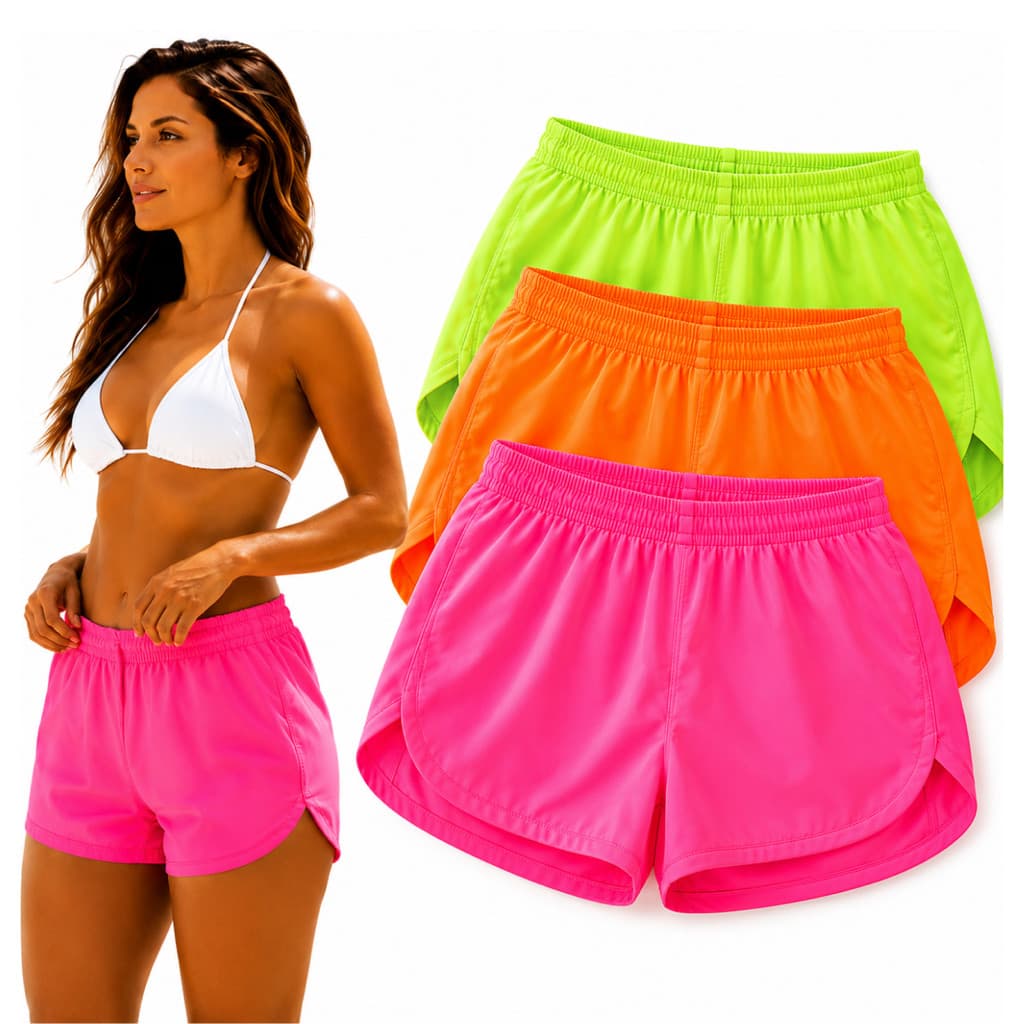 Shortinho Shorts Femininos, Tactel, Moda Praia, Academia, Caminhada, Fitness Dia a Dia