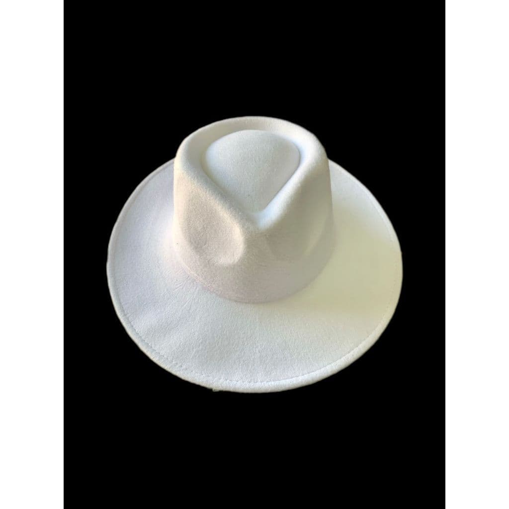 Chapéu Estilo Fedora Branco Liso Unissex Masculino e Feminino Elegante