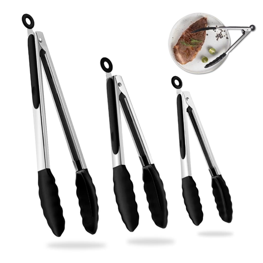 3 Pegador Silicone Carne Salada Cozinha Pinça Culinária