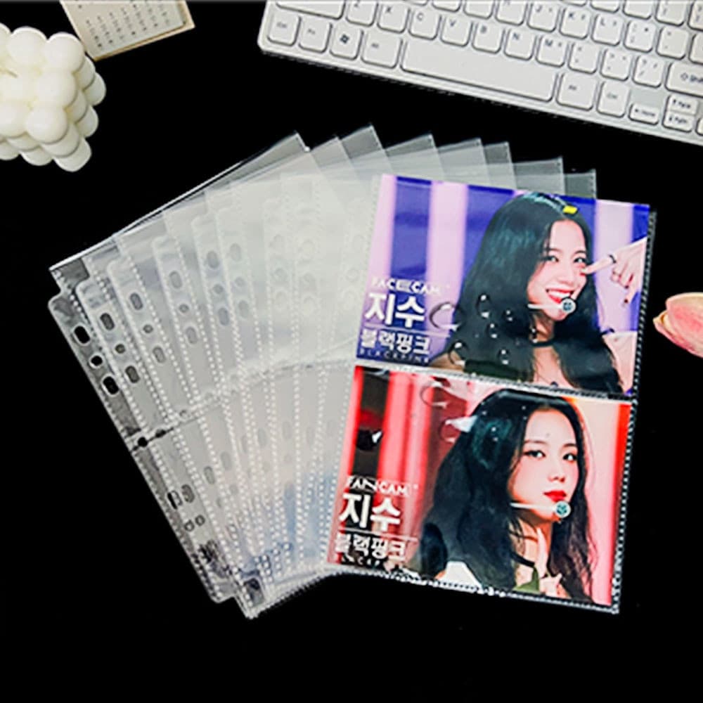 10 Unidades De Álbum De Fotos Transparente Interno A5 3/7 Anéis Para Cartões Fotográficos Mangas 1/2/4/6 Bolsos Kpop