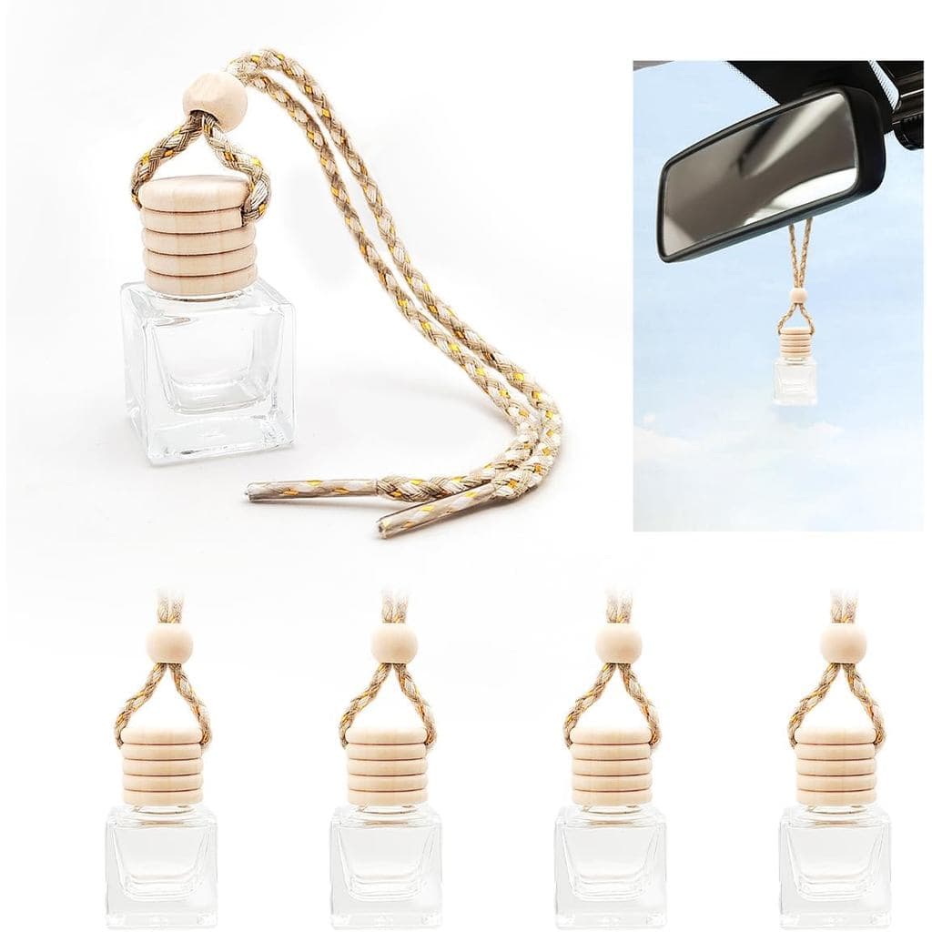 5 Peças de Aromatizador de Ar para Carro, Frasco de Perfume de Vidro Transparente Vazio de 8ml, Difusor de Fragrância, F