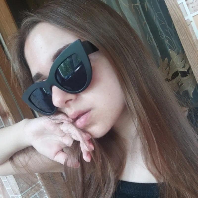 Óculos de Sol Femininos Cat Eye 2024, Preto Fosco, Marca Designer, Estilo Retrô, Cor Gradiente, UV400 IOAO