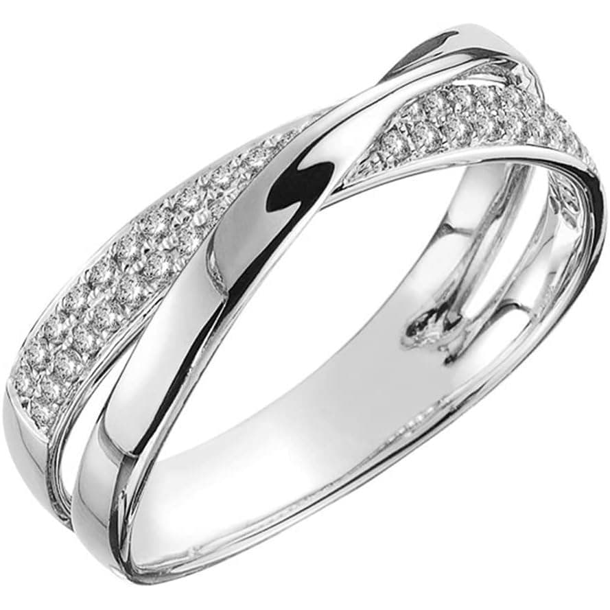 WDIYIEETN Joias de Moda Anel de Casamento em Prata Esterlina Banhada a Ródio com Símbolo de Infinito e Zircônia Cúbica B
