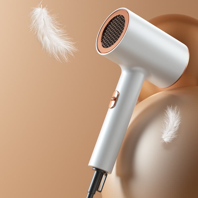 Secador de cabelo para dormitório de estudantes, popular secador de cabelo com luz azul, secador de cabelo doméstico de