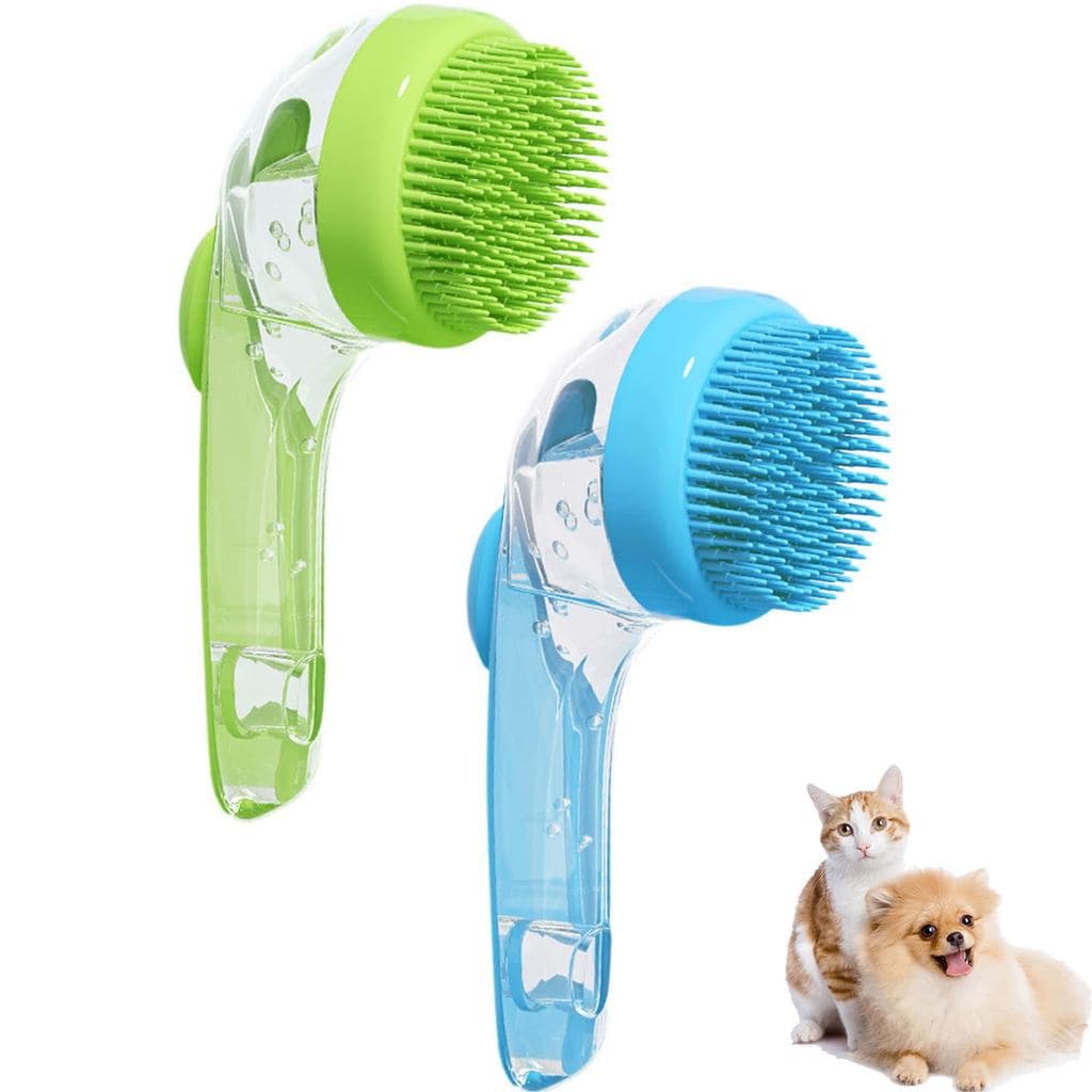 Pet Bath Brush, 2 Pack Dog Bath Brush 2 in 1 Cat Shampoo Brush with Soap Dispenser Scrubber Pet Gromming Supplies for Lo