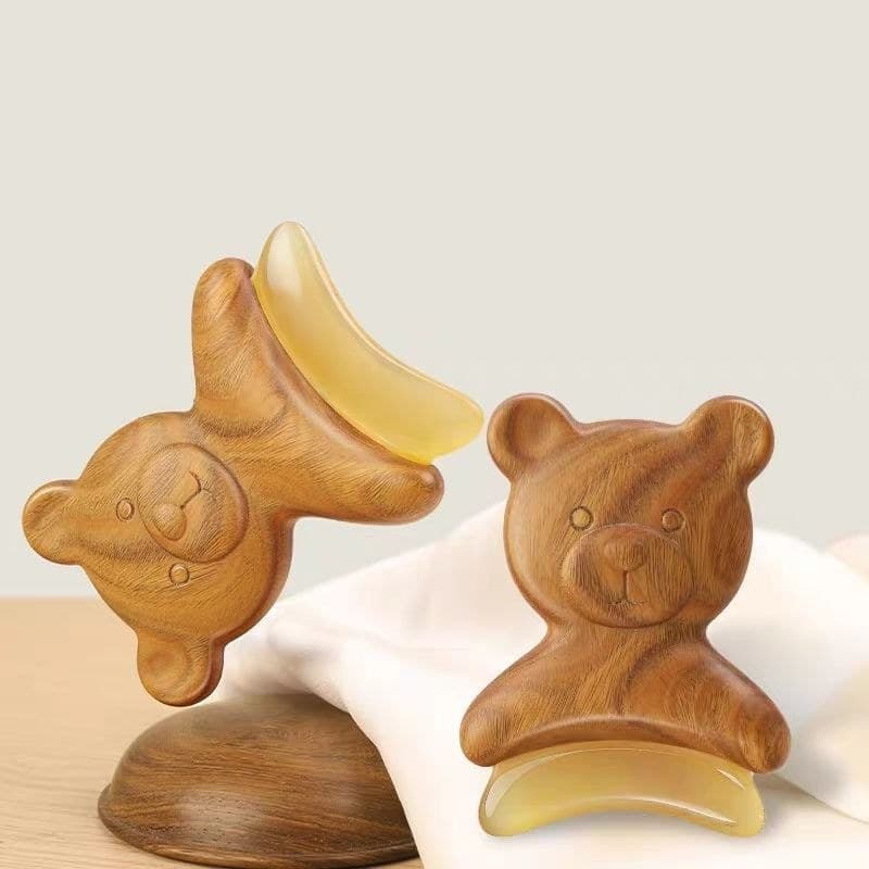 Placa de gua sha de sândalo verde de alta qualidade, massageador de meridianos natural, adequado para cabeça e rosto, id