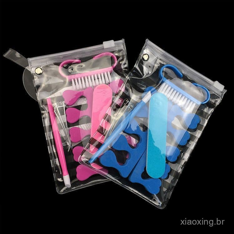 Conjunto de ferramentas para cuidados com as unhas, lixa de unhas, separador de dedos, removedor de pele morta, cortador