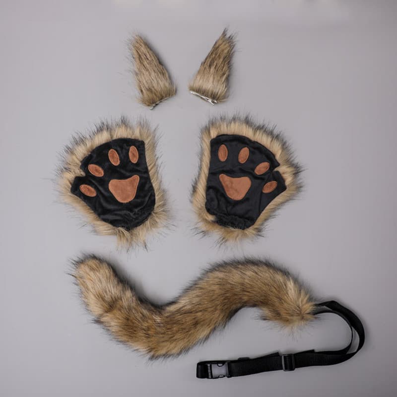 Produto de grande sucesso internacional em estoque: orelhas de lobo de Halloween, conjunto de orelhas e cauda de animal