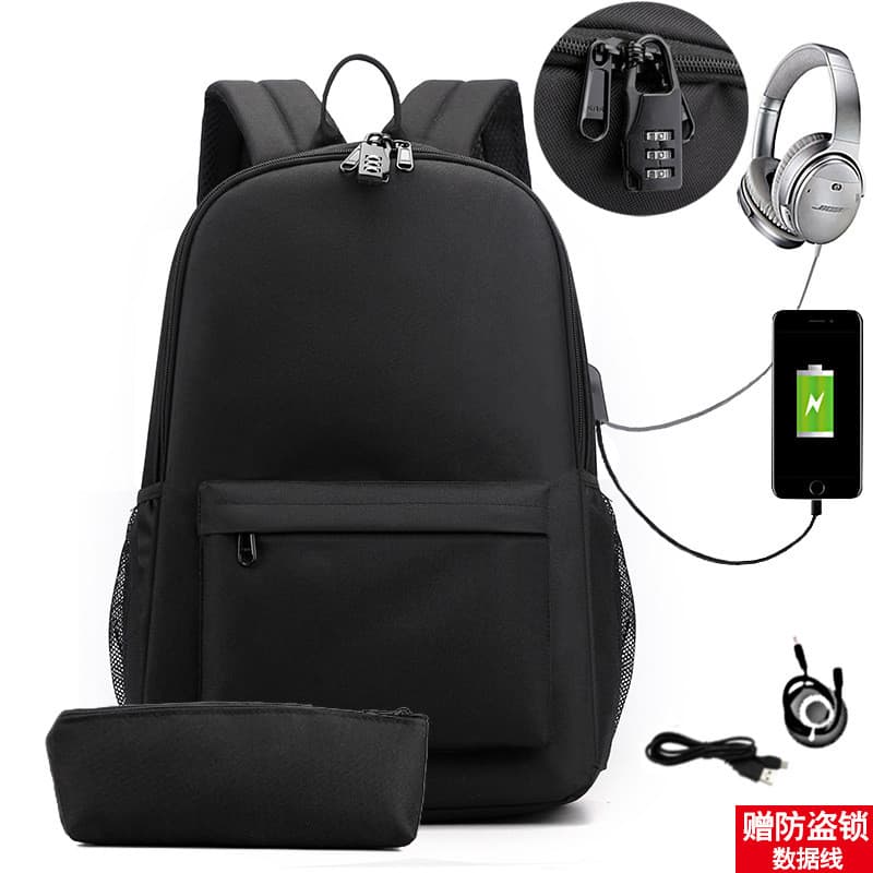 Mochila mais vendida com carregamento prático, conjunto de duas peças com estojo transversal, bolsa para laptop e mochil