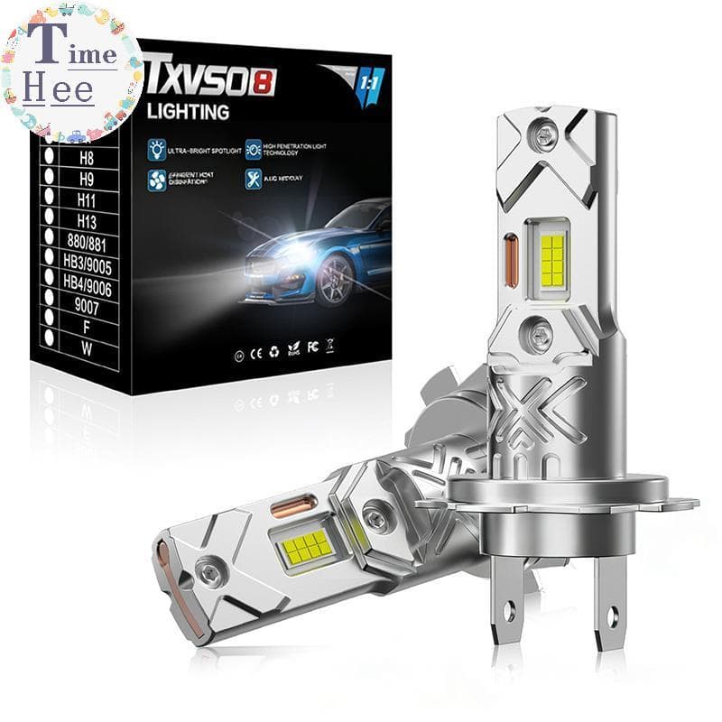 Farol De Carro Com Lâmpada LED TimeHee H7 H1 800000LM 600W CANBUS Mini Sem Fio Refletores Automáticos Luzes De Neblina 6