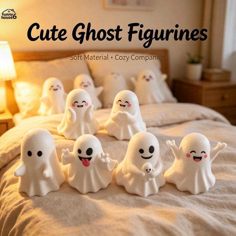Diversão 1/6 Pçs Adorável Estatueta Fantasma Leve PVC Mini Estátua Para Mesa De Escritório Estante Pequeno Espaço Decora