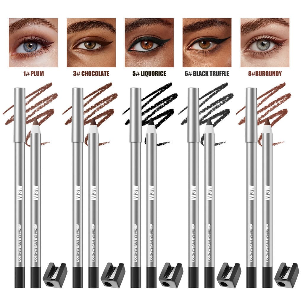 Lápis Delineador À Prova D'água De 8 Cores – Tons Vibrantes E De Manchas De Longa Duração Para Olhos Definidos , Fórmula