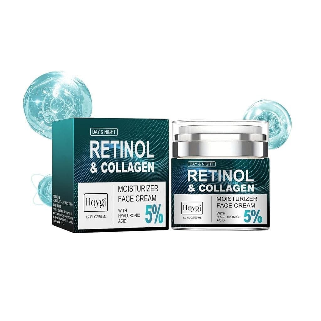 Creme Facial AMALIA com Retinol e Colágeno, Hidratante com 5% de Ácido Hialurônico, Fórmula Anti-Envelhecimento para Dia