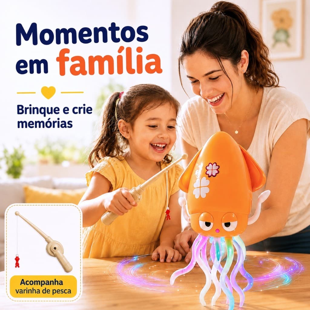 Polvo Dançante Elétrico para Crianças  | Brinquedo Anti-Stress com Sensor de Evitação de Obstáculos
