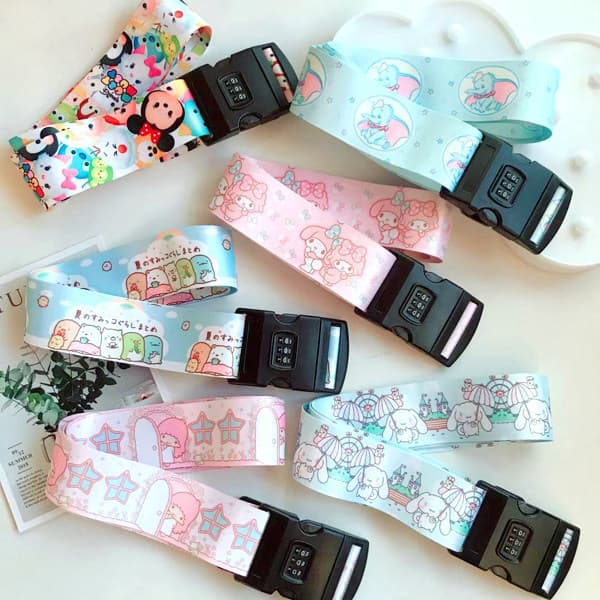🔥 VENDA QUENTE 🔥 Correia para Mala Trolley case Binding rope Luggage strap Desenho Animado De Remessa De Mala Com Alça