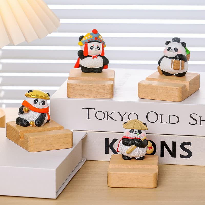 Nacional na moda panda suporte do telefone móvel suporte do telefone móvel bonito pequeno panda mesa descompressão ornam