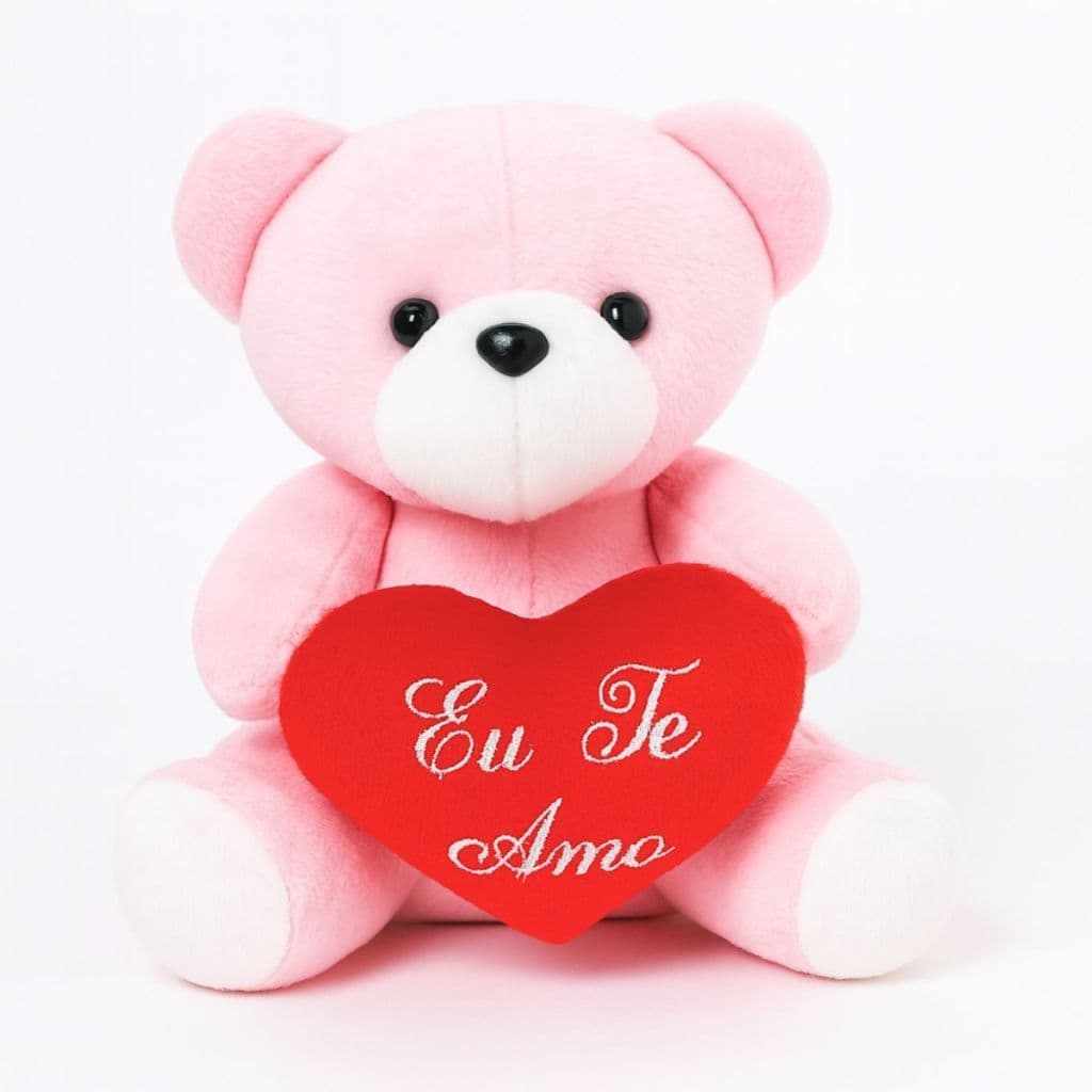 Urso De Pelúcia Rosa Com Coração Eu Te Amo Urso Para Presentes Sextas Urso Pelúcia Romântico