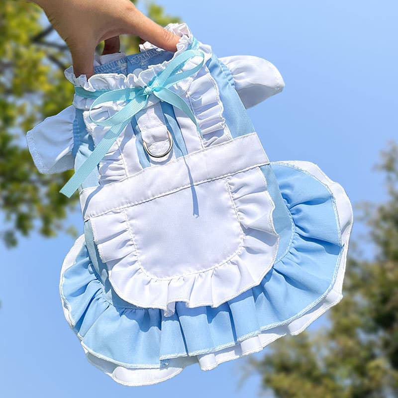 Empregada animais de estimação gatos cães primavera verão roupas para cães suprimentos para gatos pode pendurar tração s