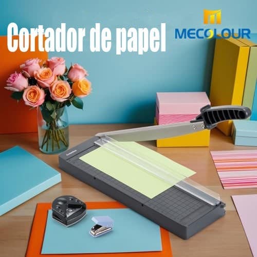 Guilhotina De Papel + Canteadeira + Furador 862 3 Em 1 Preto Cortador de papel guilhotina Mecolour