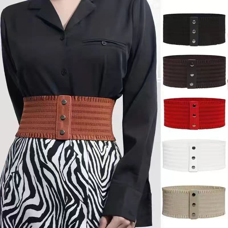 Novo Cinto Elástico Largo Feminino Vintage Clássico Versátil Vestido Casaco Cintura Jeans Capa