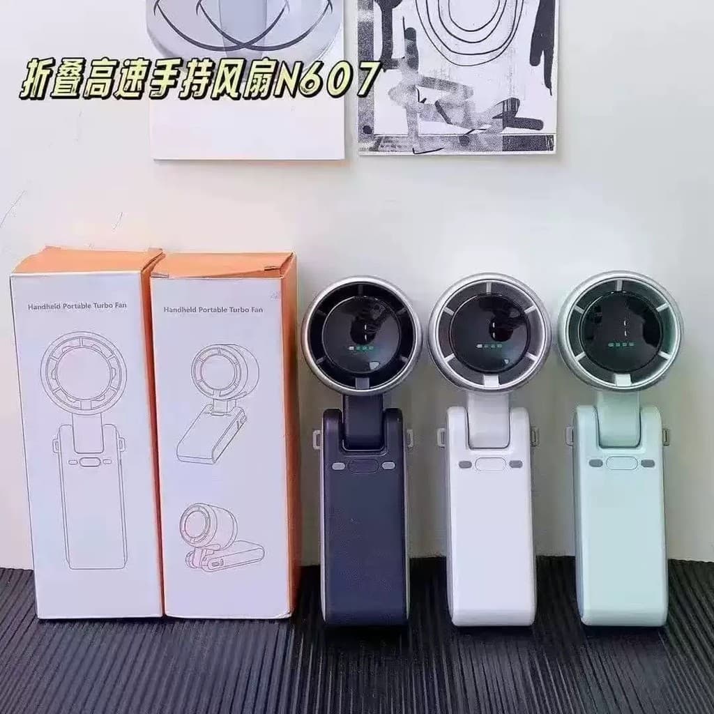 Portátil portátil Mini ventilador de cinco velocidades vento forte carregamento USB dobrável pendurado pescoço Multi-cen