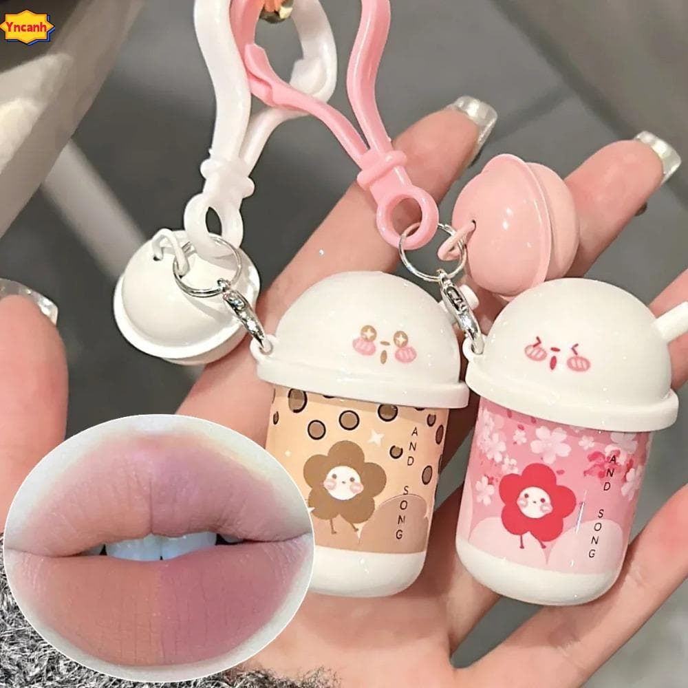 YNCANH Matte Lip Gloss , Lama Labial Fofa À Prova D'água De Longa Duração , Batom Chaveiro De Veludo De 6 Cores