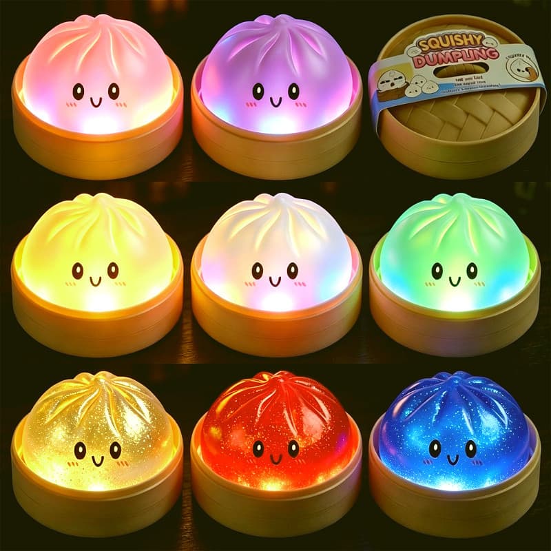 Squishy De Pão Cheio De Contas De Brilho De 8.5 Cm Com Vaporizador , Iluminação De Brinquedo De Apertar Cozido No Vapor