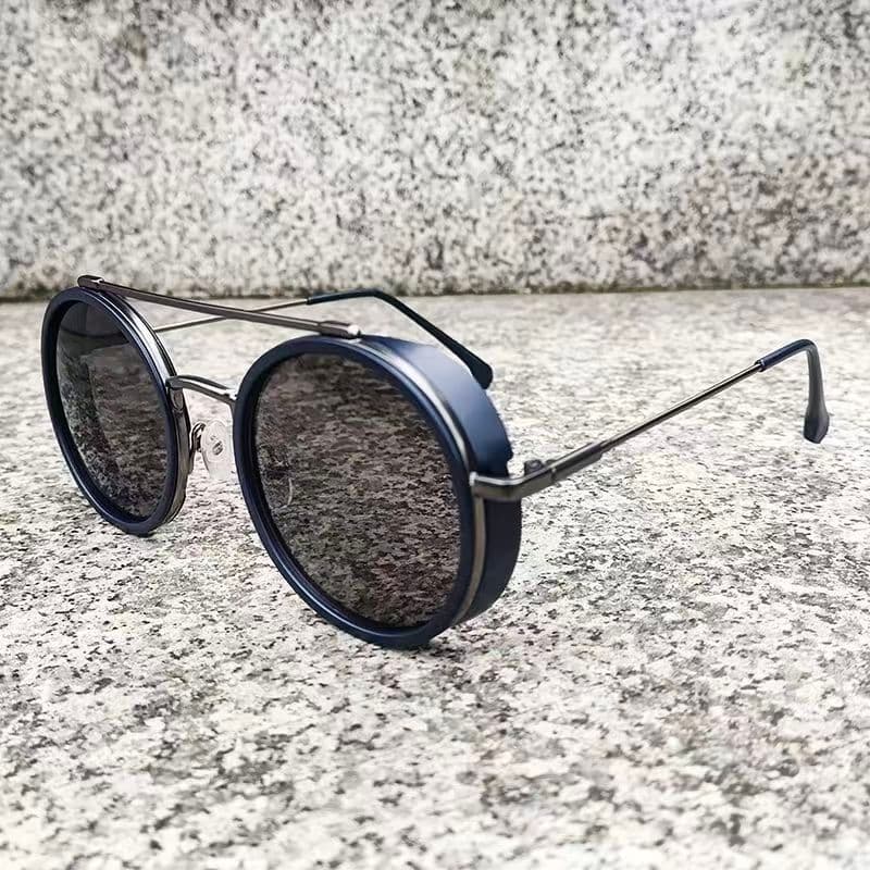 Óculos De Sol Para Homens E Mulheres Moda Retrô Redonda Armação De Metal Dirigir Ciclismo , Proteção UV400
