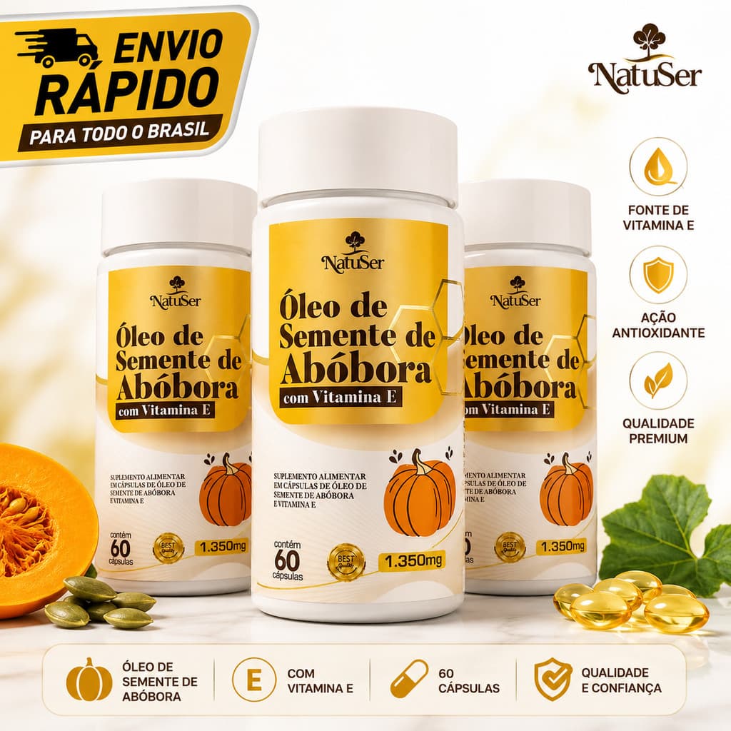 Óleo De Semente De Abóbora 1350mg Em Cápsulas Softgel Concentrado