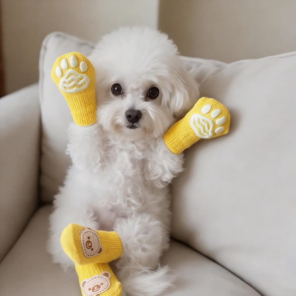 Meias para cães Outing antiderrapante capa de garra Teddy Bichon filhote de cachorro anti-sujo meias anti-risco Pet cão