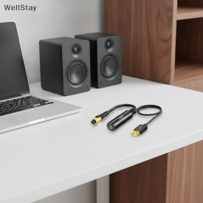 [WellStay] Conversor Óptico AUX Para SPDIF De 3.5 Mm Adaptador De Áudio Analógico Digital De Alta Fidelidade Sistema De