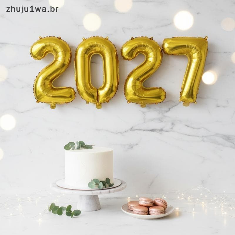 Balões De Folha De 2027 Números 16/32 Polegadas Multicoloridos Fáceis De Inflar Para Decoração De Casa De Natal De Véspe