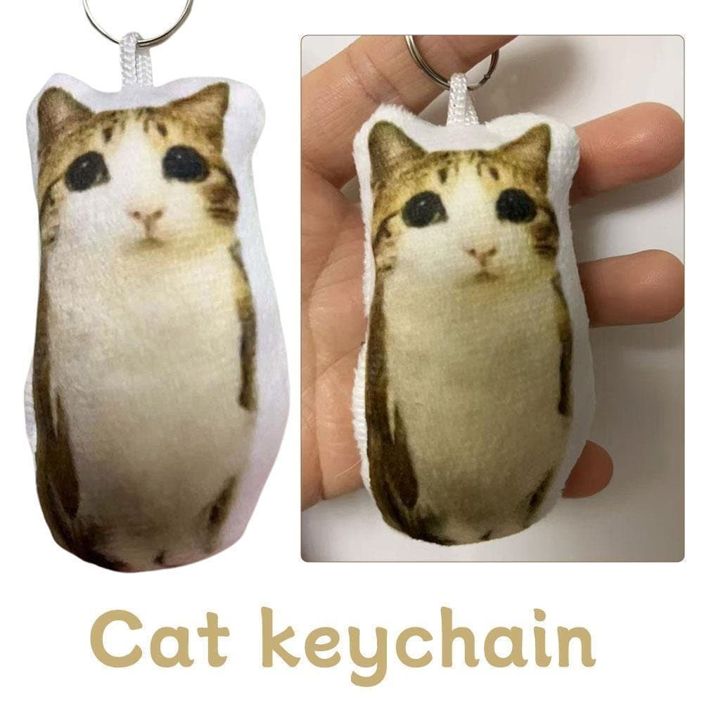 Chaveiro com Voz de Gato Engraçado e Som Fofo, Pingente de Pelúcia Rotativo, Presente Portátil para Bolsa de Desenho Ani