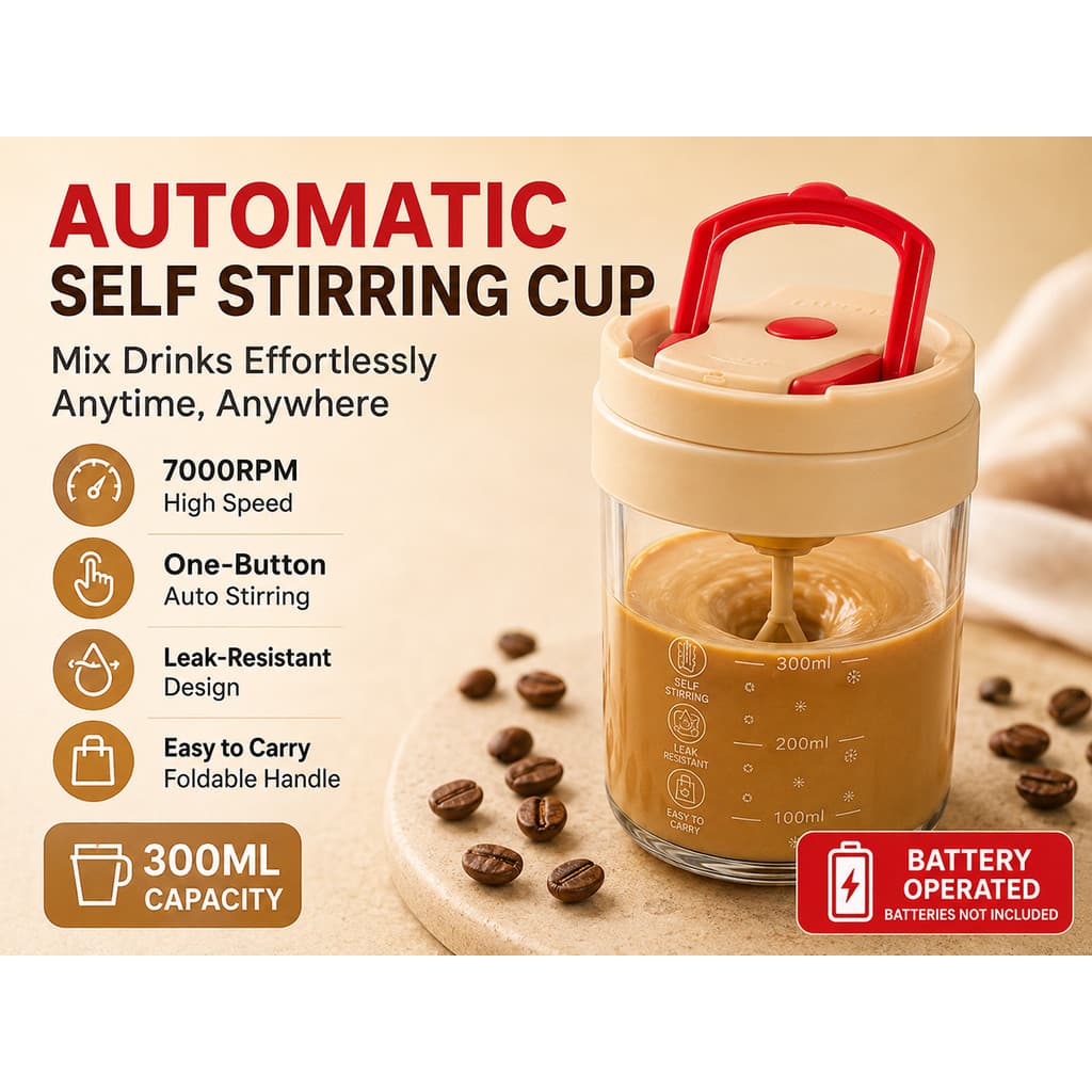 Copo liquidificador automático de vidro borossilicato 300ML - Pote de fabricação elétrica com acionamento por bateria de