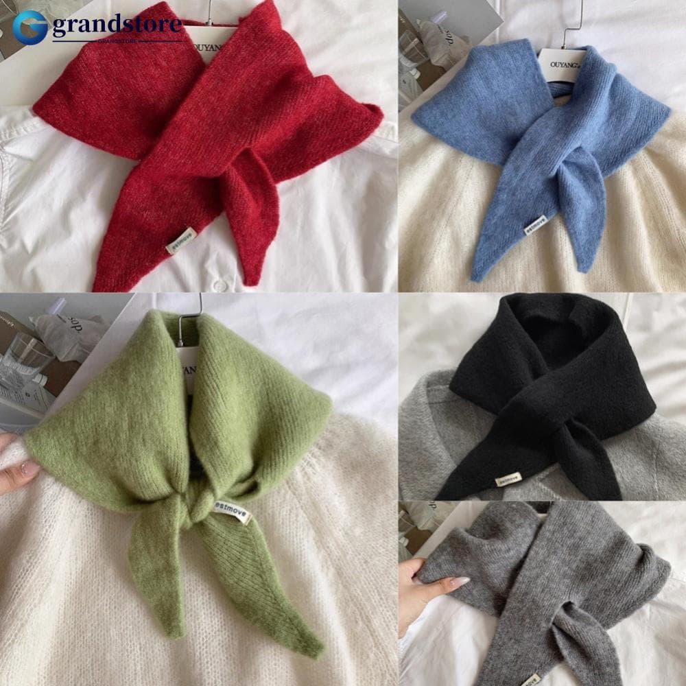 GRANDSTORE Outono Inverno Lenço Triangular De Malha Xale Quente Pescoço Mais Acessórios De Vestuário I5K4