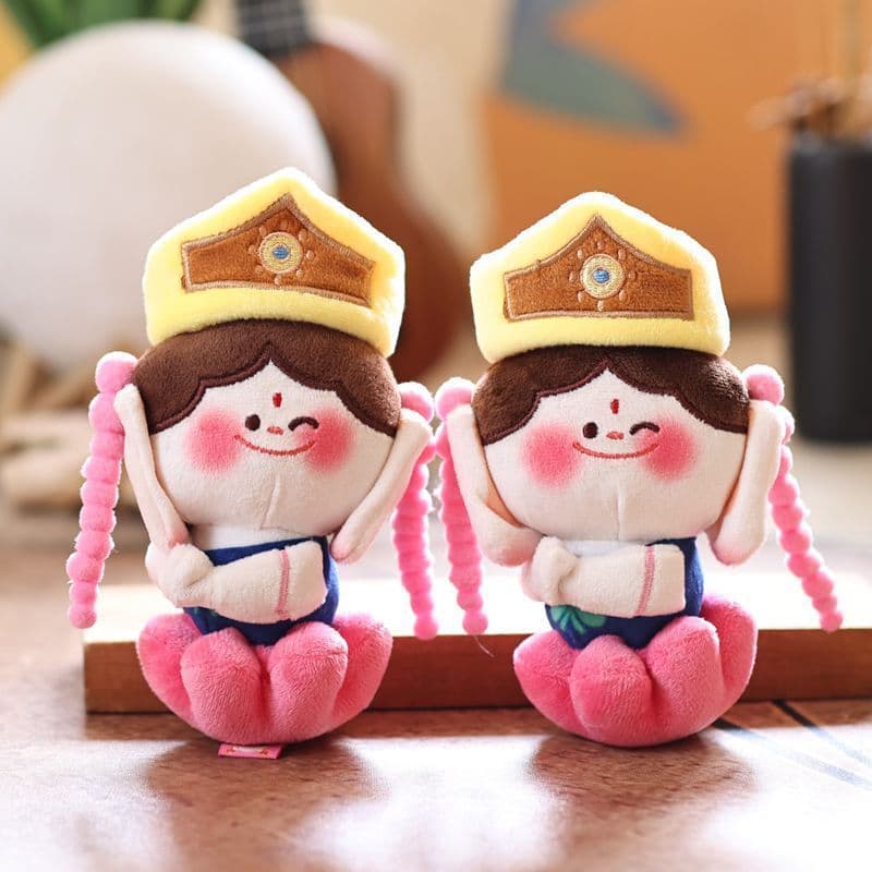 Estoque pronto bonito lótus pequeno buda pingente brinquedo de pelúcia boneca buda pequeno companheiro saco ornamentos c