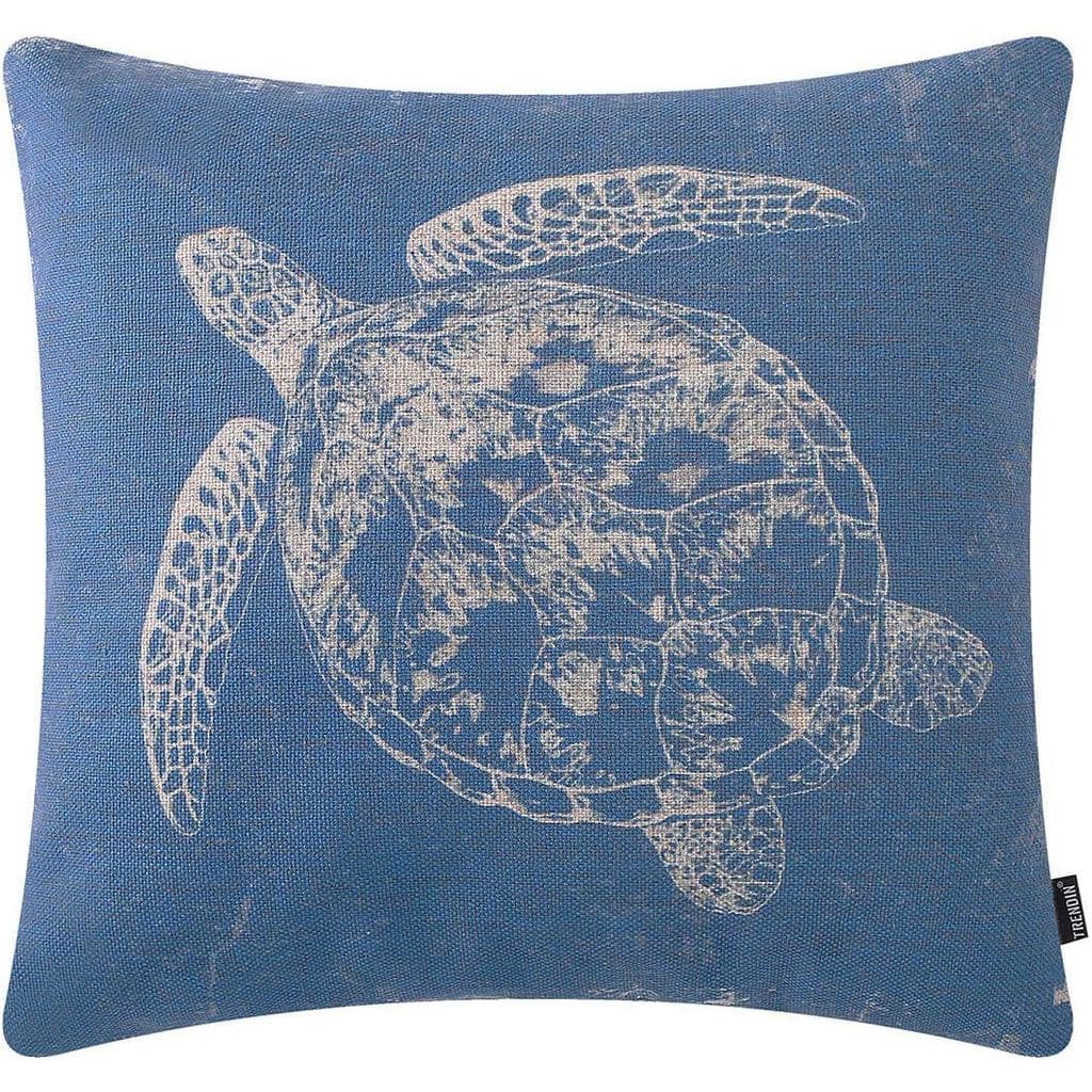 Capas de Almofada Decorativas TRENDIN com Tema de Tartaruga Costeira, Decoração Náutica Marinha, Capa de Almofada Quadra