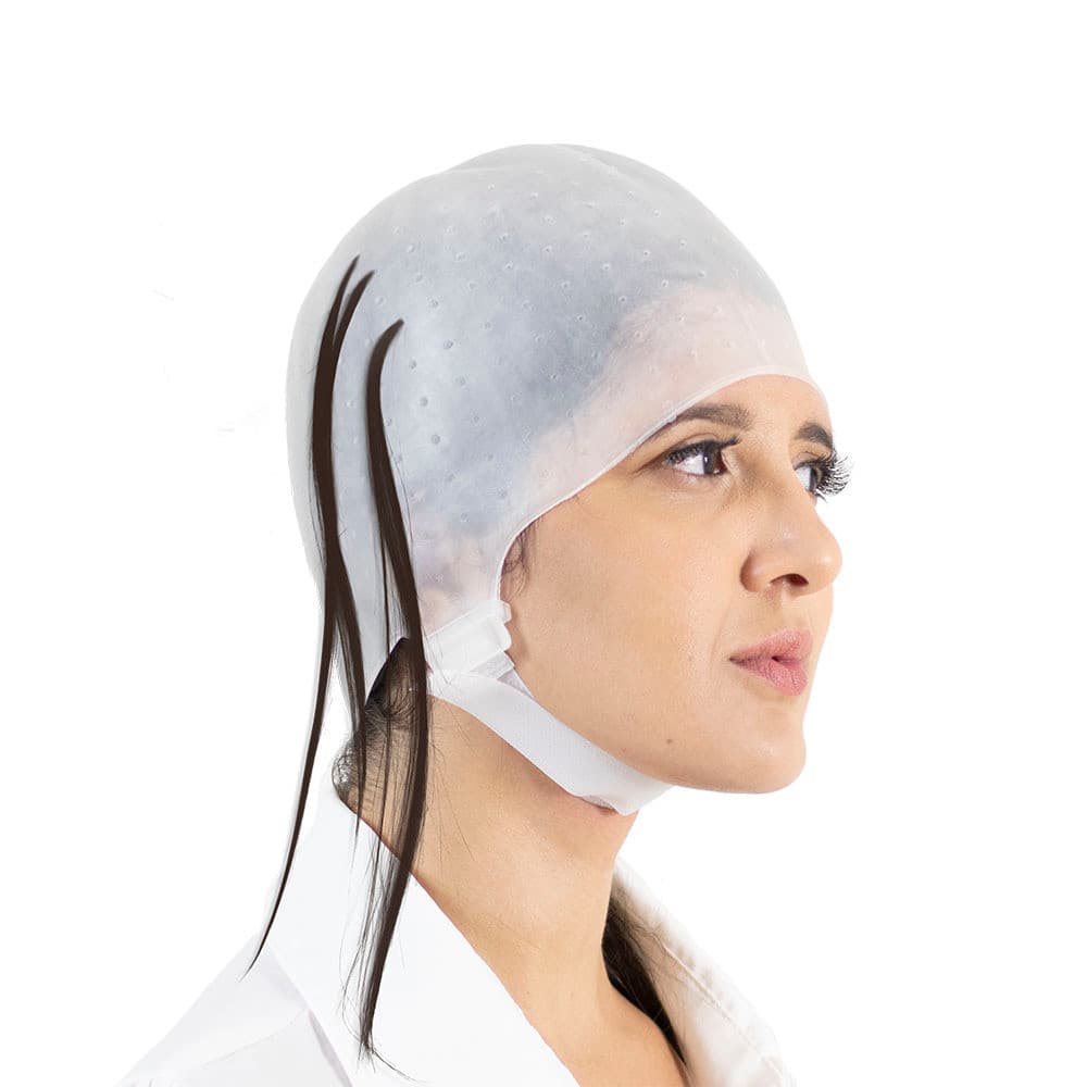 TOUCA DE SILICONE COM VELCRO GRANDE SANTA CLARA MECHAS LUZES COLORAÇÃO TINTURA REFLEXO TONALIZAÇÃO