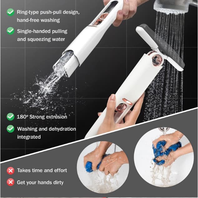 Mini Mop Esfregão Portátil Absorvente Auto-Squeeze Limpeza Multifuncional