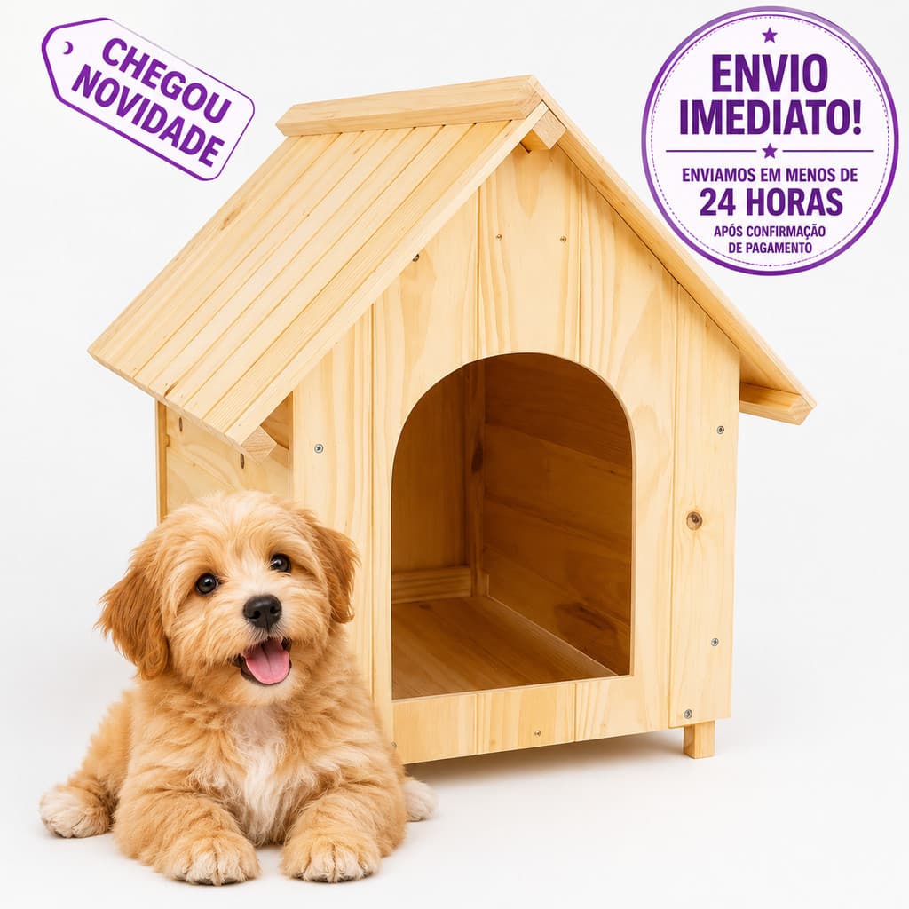 Casa Casinha de Madeira N5 Para Cachorro Cães Cão Porte Médio Grande Casa Pet House Número 5 Envio Imediato