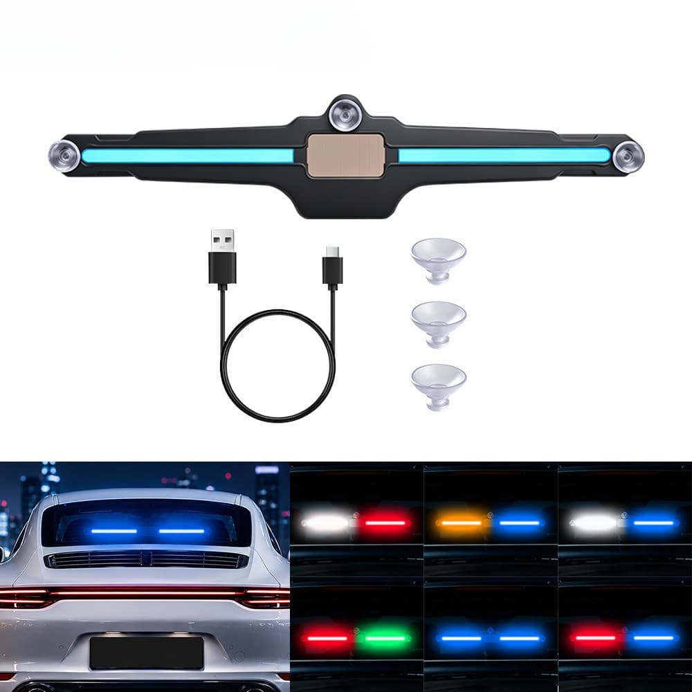 Carro LED Movido A Energia Solar Luz De Advertência Ventosa Montagem Sem Fiação Auto Pára-Brisa Traseiro Strobe Flash Se