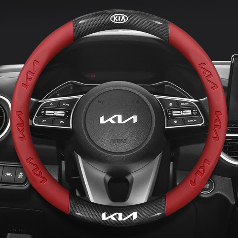 Capa de Volante em Fibra de Carbono para Carro, Antiderrapante, Compatível com KIA Sorento, Carnival, Stonic, Soluto, Se