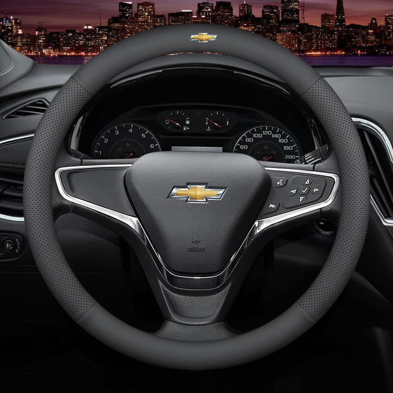 Capa para Volante de Carro em Couro Microfibra, Protetor de Volante Antiderrapante 38Cm para Chevrolet Cruze, Colorado,