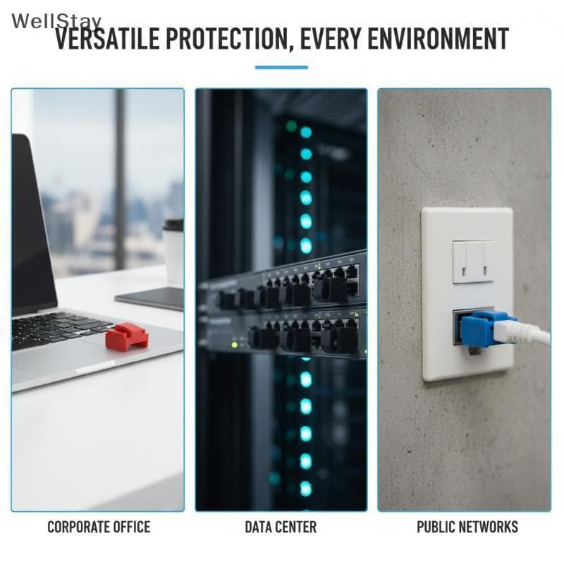 [WellStay] 10 Unidades De Porta De Rede RJ45 Lo Com 1 Chave Anti-Roubo De Acesso Capa Contra Poeira Para Portas De Rotea