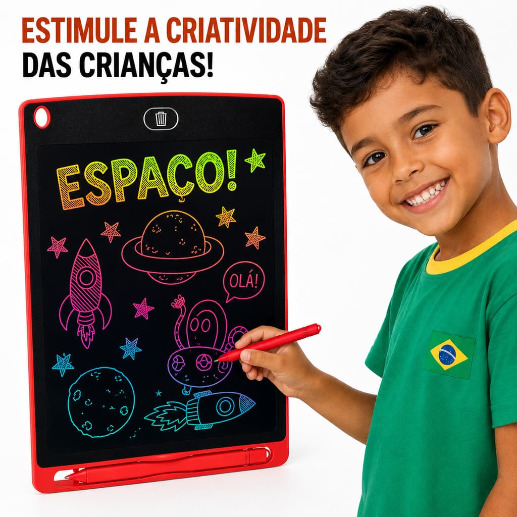 Lousa Mágica LCD Infantil 8,5 Polegadas Tablet de Escrever e Desenhar Reutilizável com CanetaLousa Mágica LCD Infantil 8
