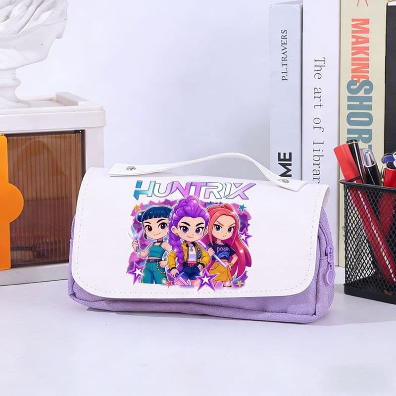 Estojo pronto KPOP Witch Group Estojo de lápis de alto valor e grande capacidade Estojo de três camadas Anime Estojo de