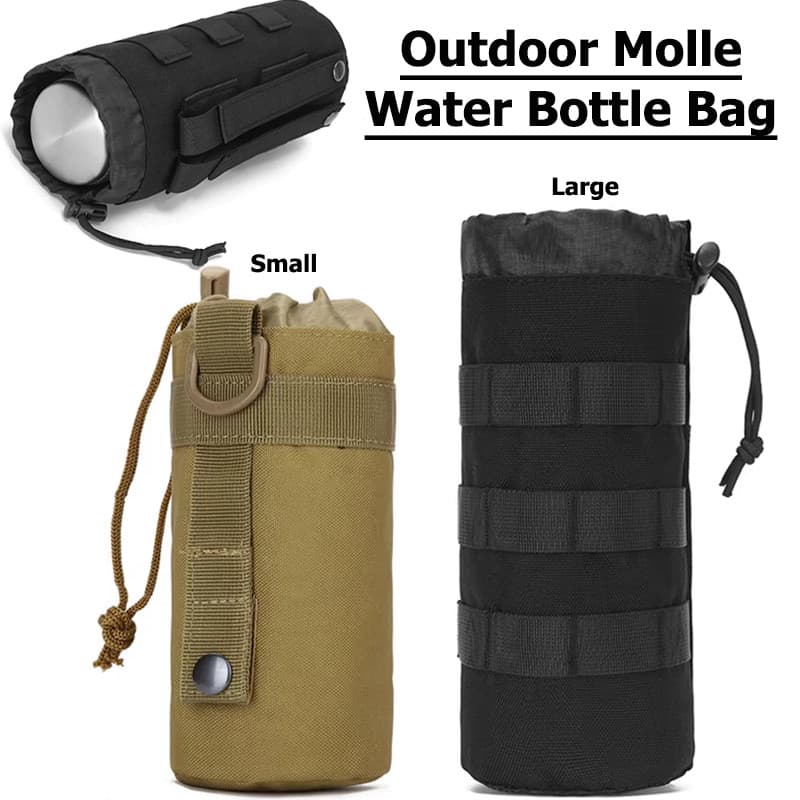 Bolsa Multifuncional Para Garrafa De Água MOLLE Com Cordão Ajustável ; Projetado Proteger Garrafas Durante Atividades Ao