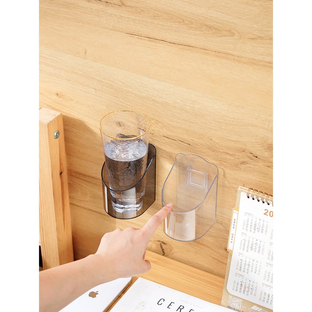 Mesa fixa suporte de copo de água sem perfuração suporte de copo de café prateleira dormitório doméstico fixado na pared